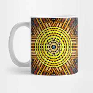 Weave Mandala Yellow Orange and Blue Mug